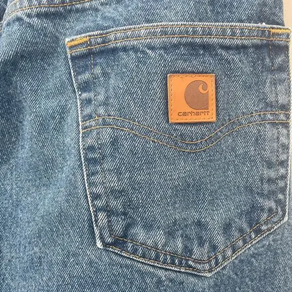 B16 Carhartt Jeans Mens 36x34 Workwear Jeremy Allen White Style Bear Americana - Picture 4 of 5